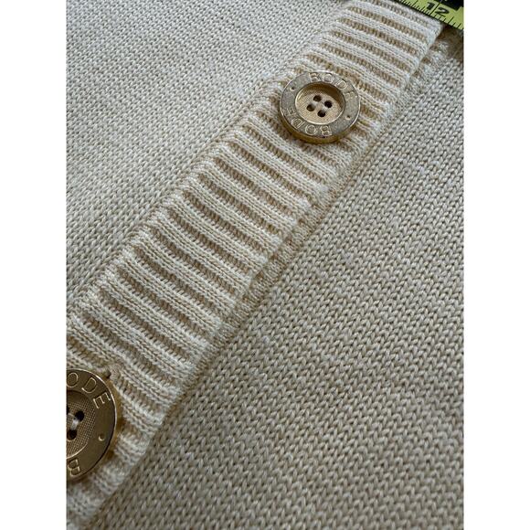 Women’s XL 42 BODE Yellow Knitted Cardigan Vintage Gold Metal Buttons 80s 90s - Picture 11 of 16